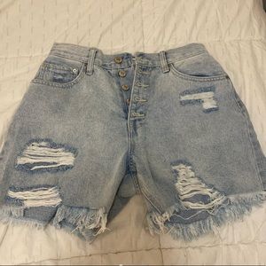 Light denim mom jean shorts from forever 21